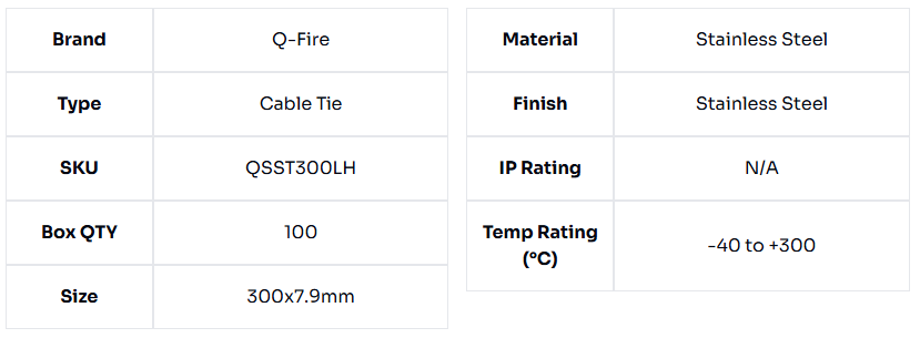 image of Cable Ties - Stainless Steel 100 Pack