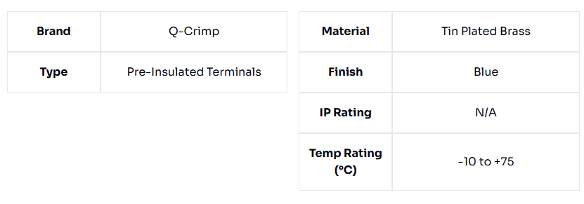 image of Blue Female Push-on Terminals