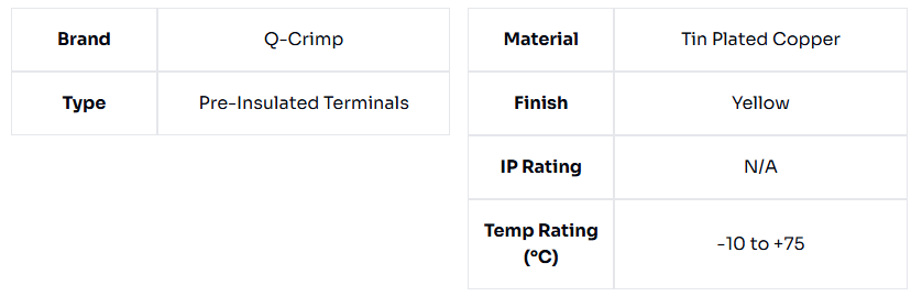 image of Yellow Spade Terminals Studs
