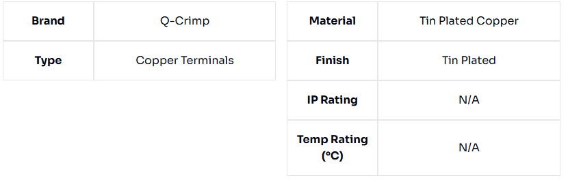 image of Copper Tube Lug 4mm≤ with Stud Pack of 25