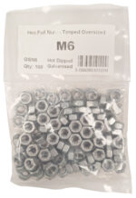 M6 Hot Dipped Galv Full Nuts Tapped Oversize Per Unit - Image 2