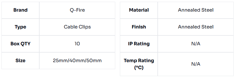 image of Fire-Safe Cable Clips Pack of 10
