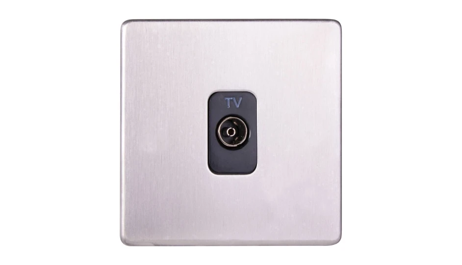 8591SSB Single Coaxial Isolated Outlet Stainless Steel Black Insert - Image 1