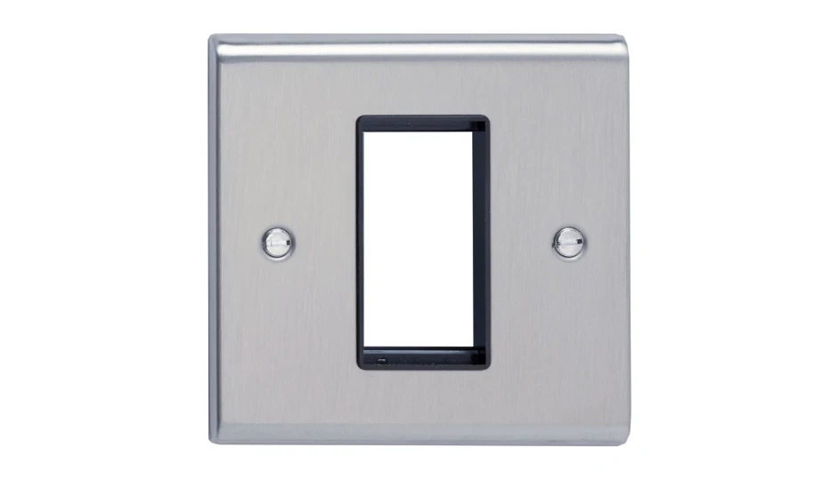 SD1421SSB One Module Data Plate Stainless Steel Black Insert - Image 1