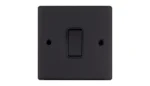 2 Way 10AX Plate Switch Matt Black