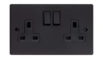 13A Switched Socket DP Matt Black - Image 2