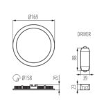 Round Downlight fitting, 4000, IP44 White - Image 4