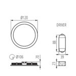 Round Downlight fitting, IP44, 6W  White - Image 3