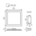 Square Downlight fitting, 4000, IP44, White - Image 3