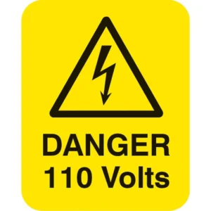 Danger 110 volts Sheet of 25 labels 40x50mm