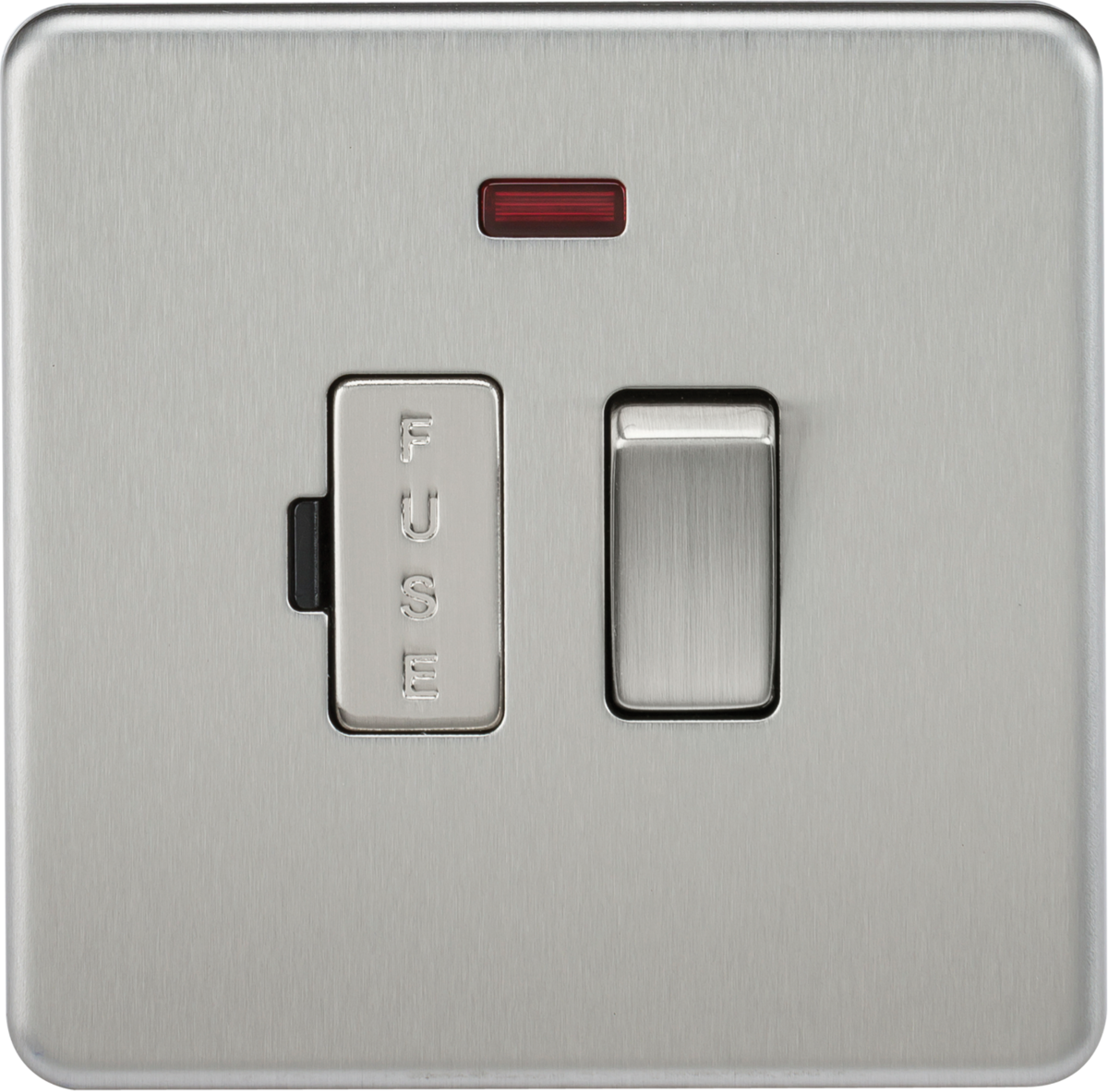 100664-autocrop-1200x1183 13A Switched Fused Spur Unit with Neon - Brushed Chrome - Image 1