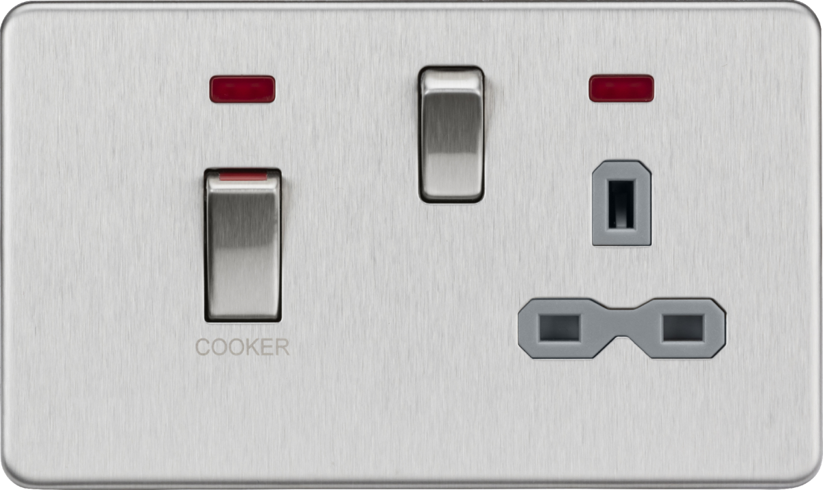 1106772-autocrop-1200x715 45A DP Switch & 13A Socket with Neons - Brushed Chrome - Image 1