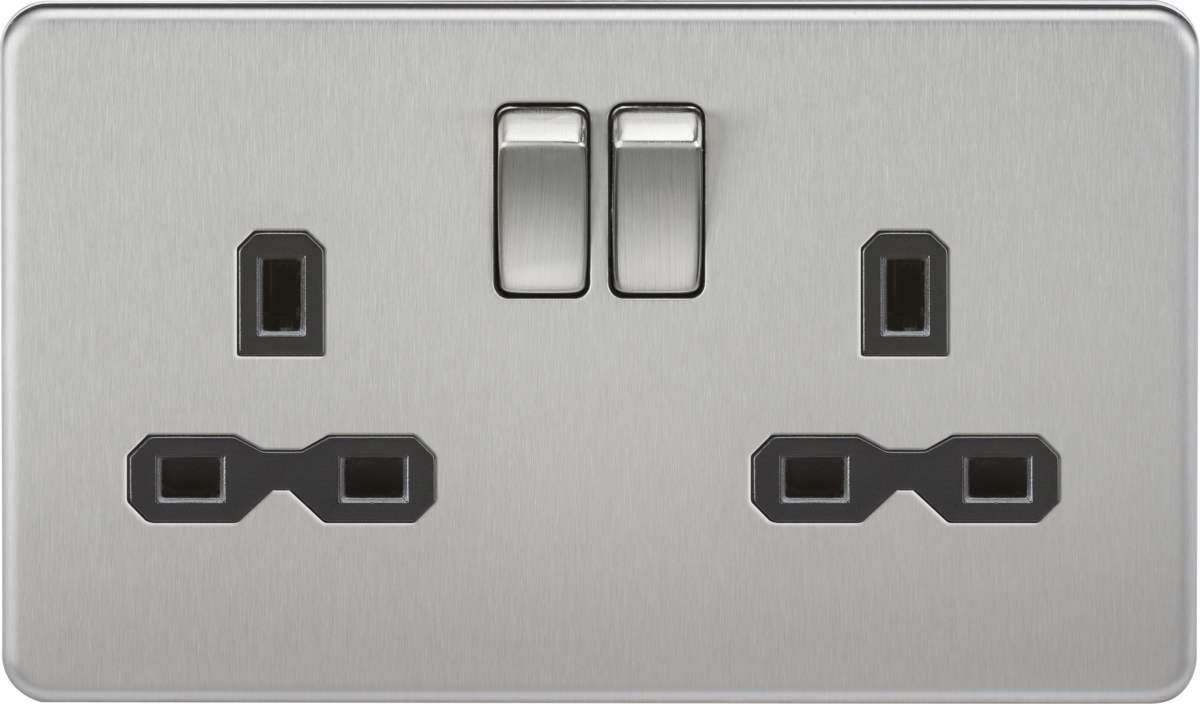 116774-autocrop-1200x704 13A 2G DP Switched Socket with Twin Earths - Brushed Chrome - Image 1