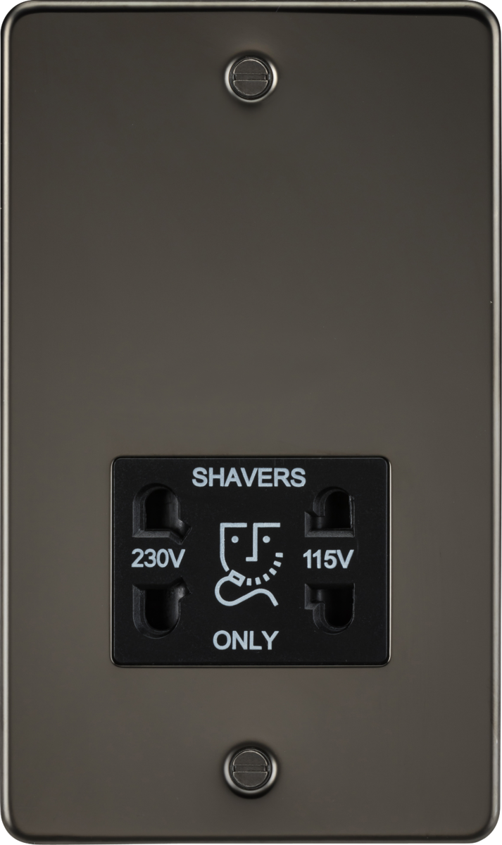 281726-autocrop-713x1200 115/230V Dual Voltage Shaver Socket - Gunmetal with Black Insert - Image 1