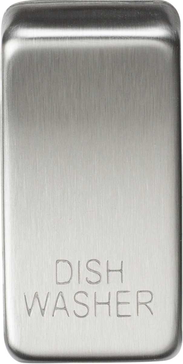 164778-autocrop-605x1200 (1) Switch cover "marked DISHWASHER" - brushed chrome - Image 1