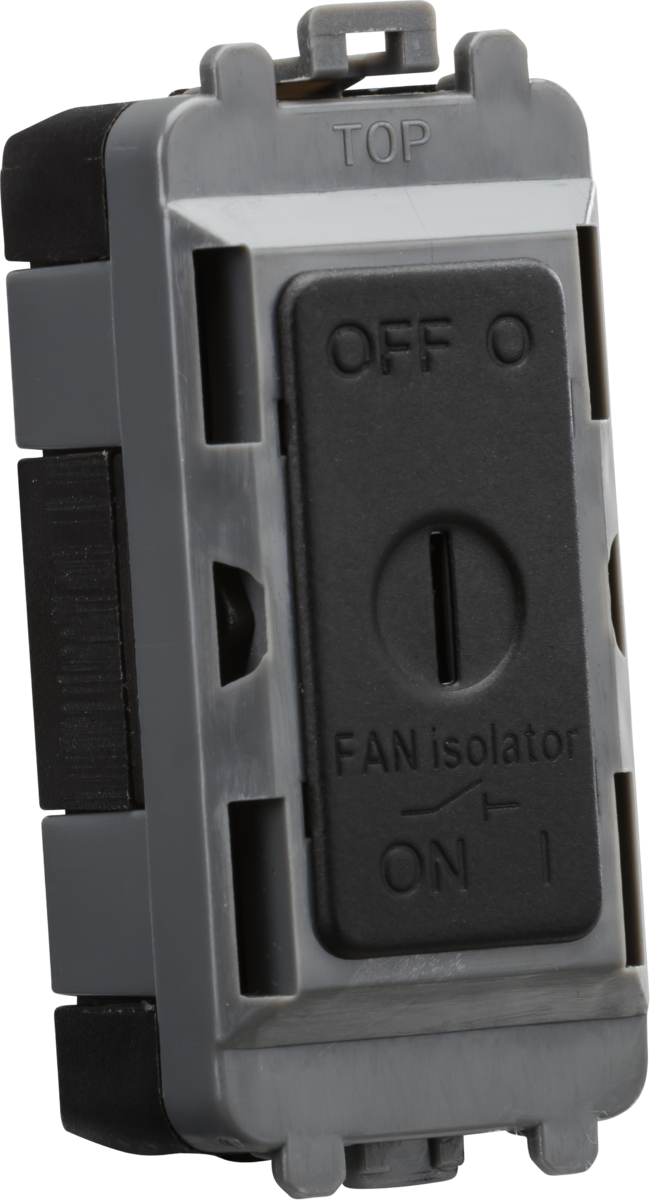 337392-autocrop-650x1200 10A Fan Isolator Key Switch Module - Matt Black - Image 1