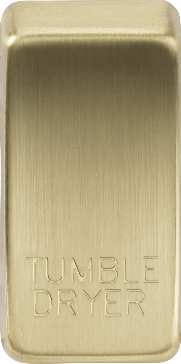 936860-autocrop-599x1200 (1) Switch cover "marked TUMBLE DRYER" - brushed brass - Image 1