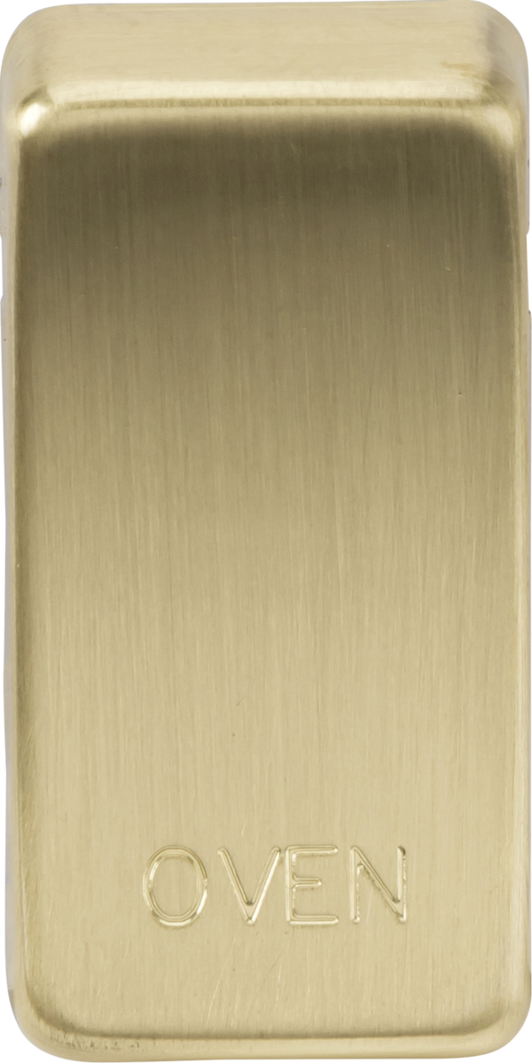 936966-autocrop-600x1200 (1) Switch cover "marked OVEN" - brushed brass - Image 1