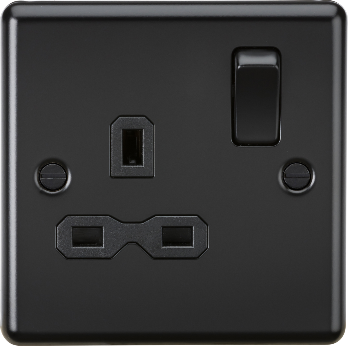 1554050-autocrop-1200x1193 13A 1G DP Switched Socket - Matt Black with Black Insert - Image 1