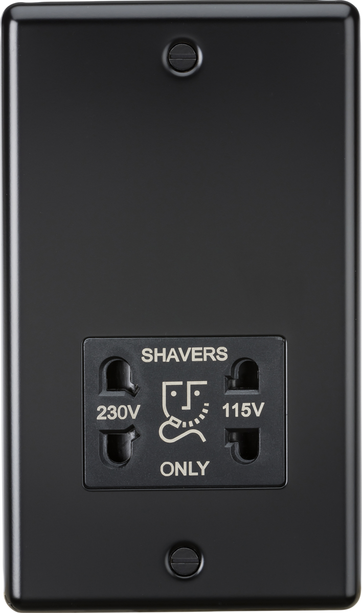 1554080-autocrop-708x1200 115-230V Dual Voltage Shaver Socket - Matt Black with Black Insert - Image 1
