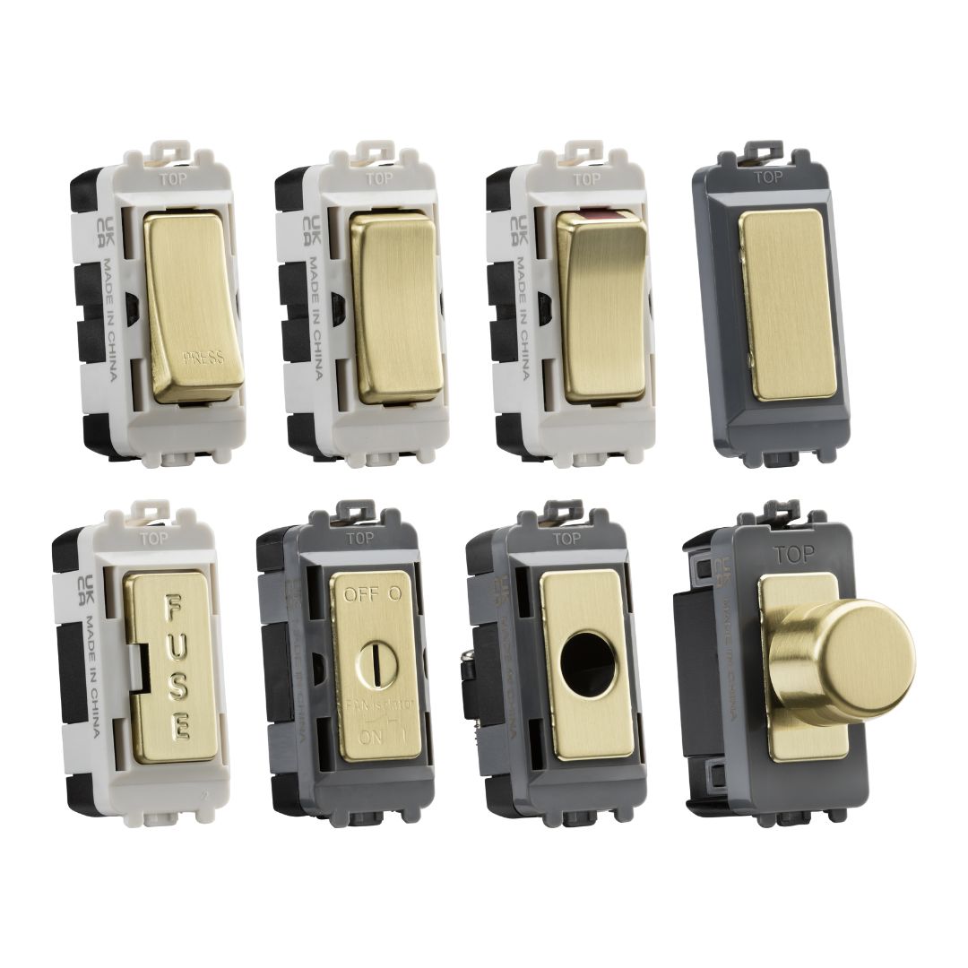 Grid Switches Brushed Brass Knightbridge - EWS