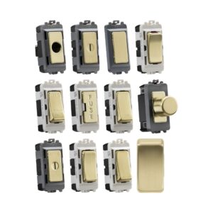 Grid Switches Brushed Brass Knightbridge - EWS