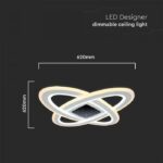 130W LED SMART DECORATIVE CEILING LAMP 620x620MM 3IN1 REMOTE CONTROL DIMMABLE WHITE - Image 4