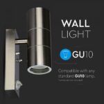 VT-7622PIR GU10 WALL FITTING WITH SENSOR,STAINLESS STEEL BODY-2 WAY IP44 - Image 10