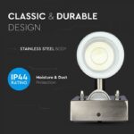 VT-7622PIR GU10 WALL FITTING WITH SENSOR,STAINLESS STEEL BODY-2 WAY IP44 - Image 5