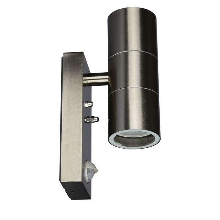 7503-p3_510 VT-7622PIR GU10 WALL FITTING WITH SENSOR,STAINLESS STEEL BODY-2 WAY IP44 - Image 1