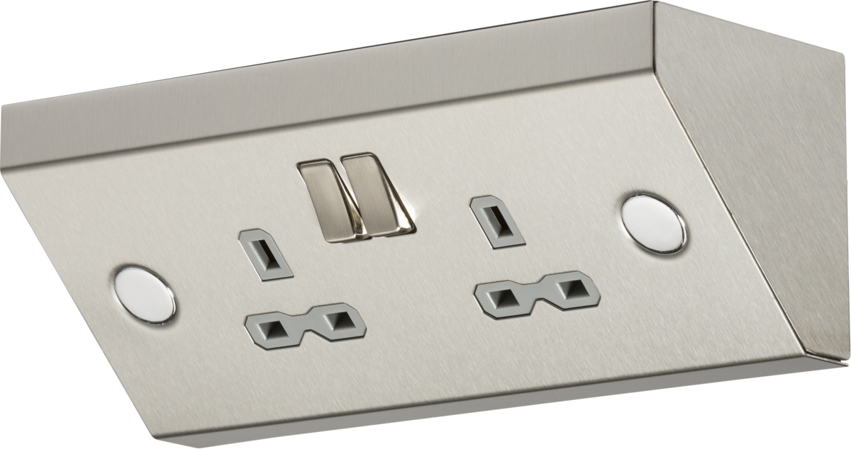132578-autocrop-1200x634 13A 2G Mounting DP Switched Socket - Stainless Steel with grey insert - Image 1