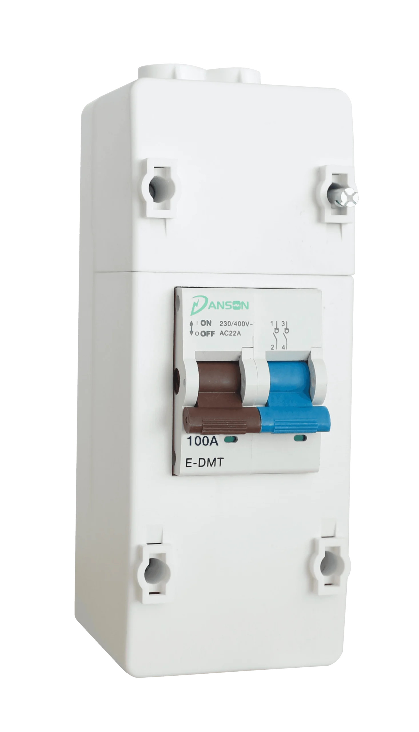 E-DMT242.png 2 WAYS ENCLOSURE 100A DP METER ISOLATION SWITCH WITH TWIN TERMINALS - Image 1