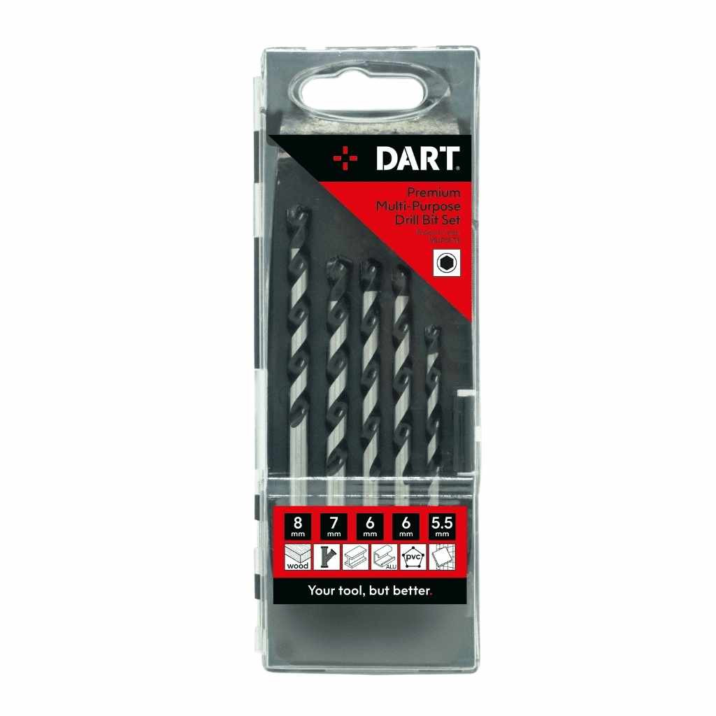 mupset5h_1 DART 5 PC Premium Multipurpose Drill Bit Set Hex - Image 1