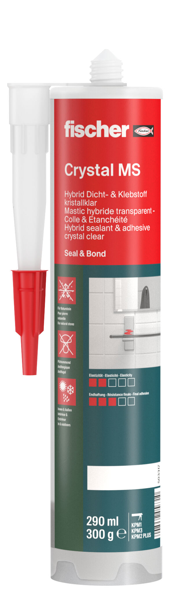 W1_P_P_503317-CRYSTAL-MS-DE-FR-EN Sealant and Adhesive Crystal MS Transparent 290 ml - Image 1